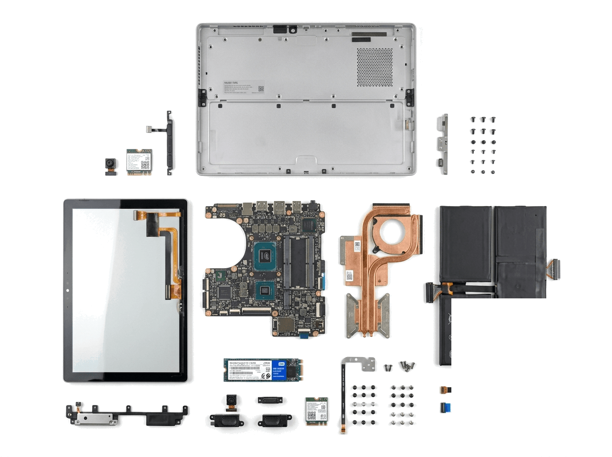 Surface Pro 7 disassembled for repair at TechFix Malaysia