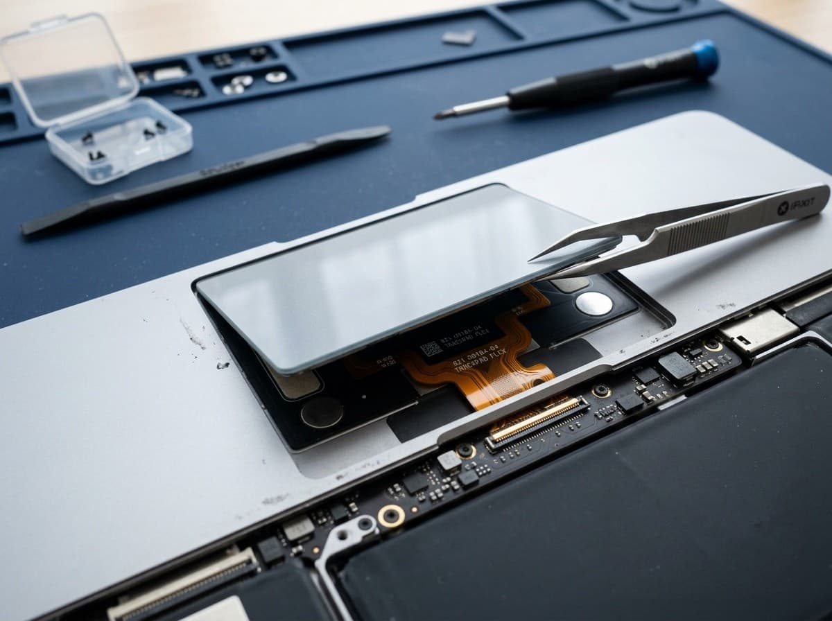 MacBook trackpad repair illustration