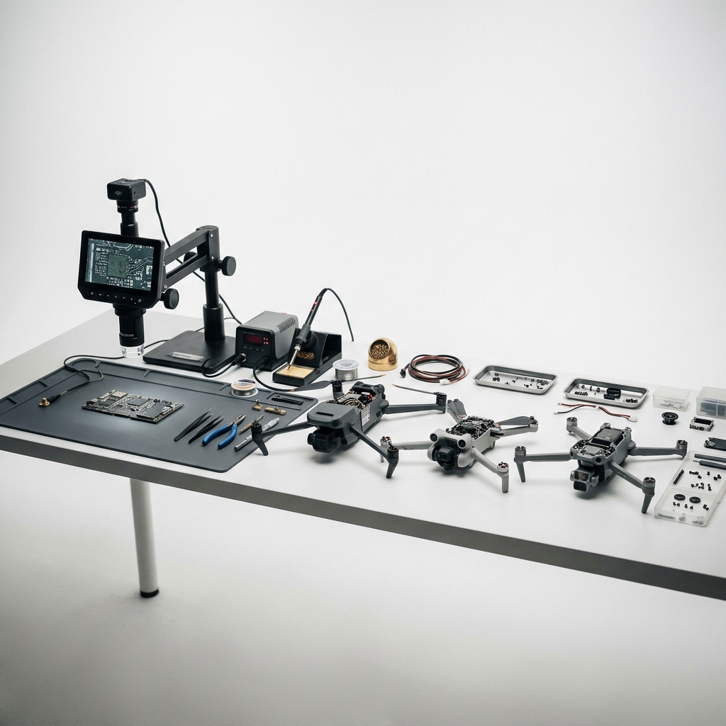 TechFix drone repair lab workbench